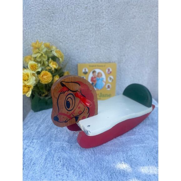 Vintage Wooden Rocking Horse Upcycled Retro Kids Toys Nursery 50s 60s Mid Centur - Picture 2 of 7